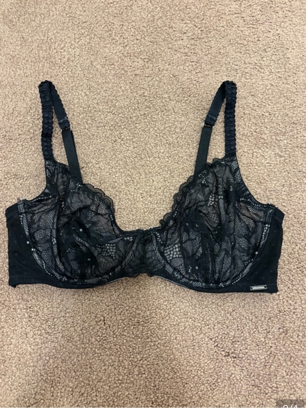3 for $14 La Vie En Rose Black Lace unlined Underwire Balconette Bra size 34D